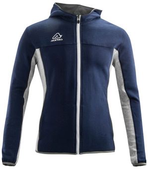 SWEATSHIRT F/ZIP HOODIE EVO BLUE/GREY