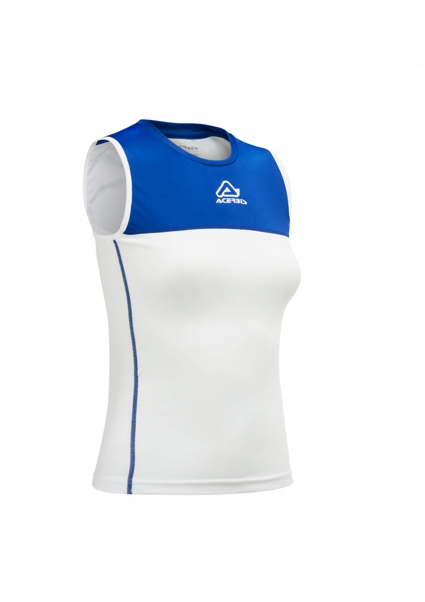 Vicky Woman Singlet White/ Royal Blue