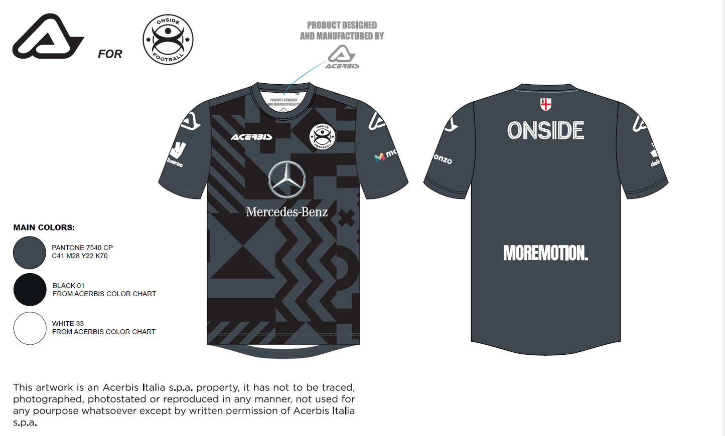 ONSIDE ACADEMY DARK GREY JERSEY